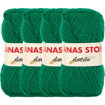 Astun 4 Skeins 45% Wool Soft and Fluffy Bulky Wool Yarn for Blanket, Sweater and Scarves, Total 276 Yards/11.28oz SCYarn